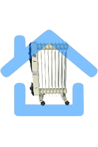 Обогреватель масляный Neoclima NC 9309, белый/черный, 2000 Вт, 25 м2, термостат
