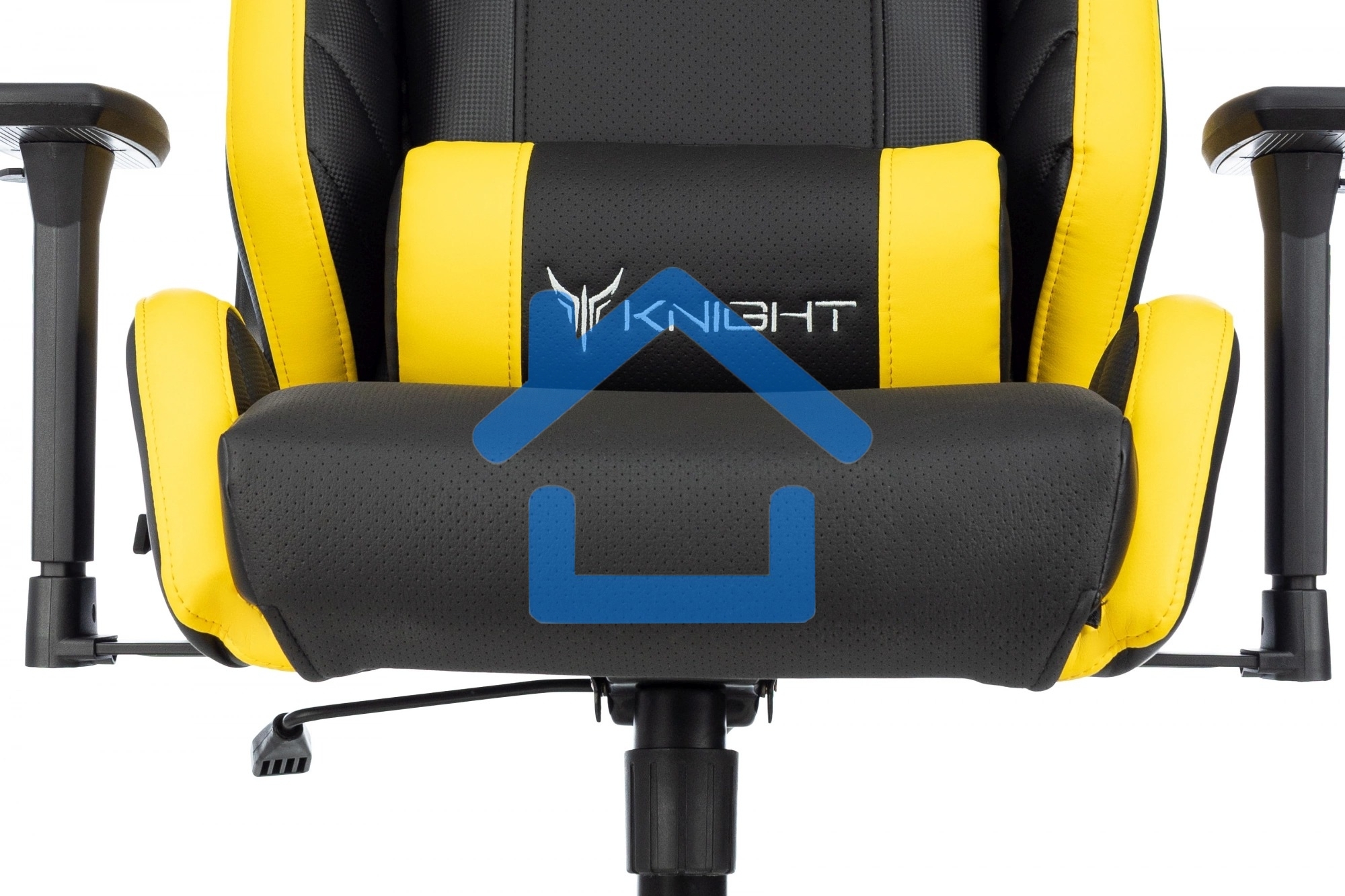 Кресло игровое Knight Thunder 5X черный/желтый эко.кожа крестов. металл