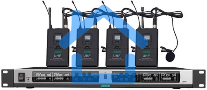 Микрофонная система DSPPA D5842 беспроводная True Diversity UHF (4 микрофона клипсового типа)