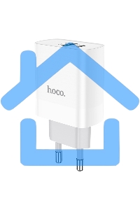 Сетевое зарядное устройство HOCO C80A Rapido 1xUSB + 1xUSB-C, 3.1A, 20W, белый