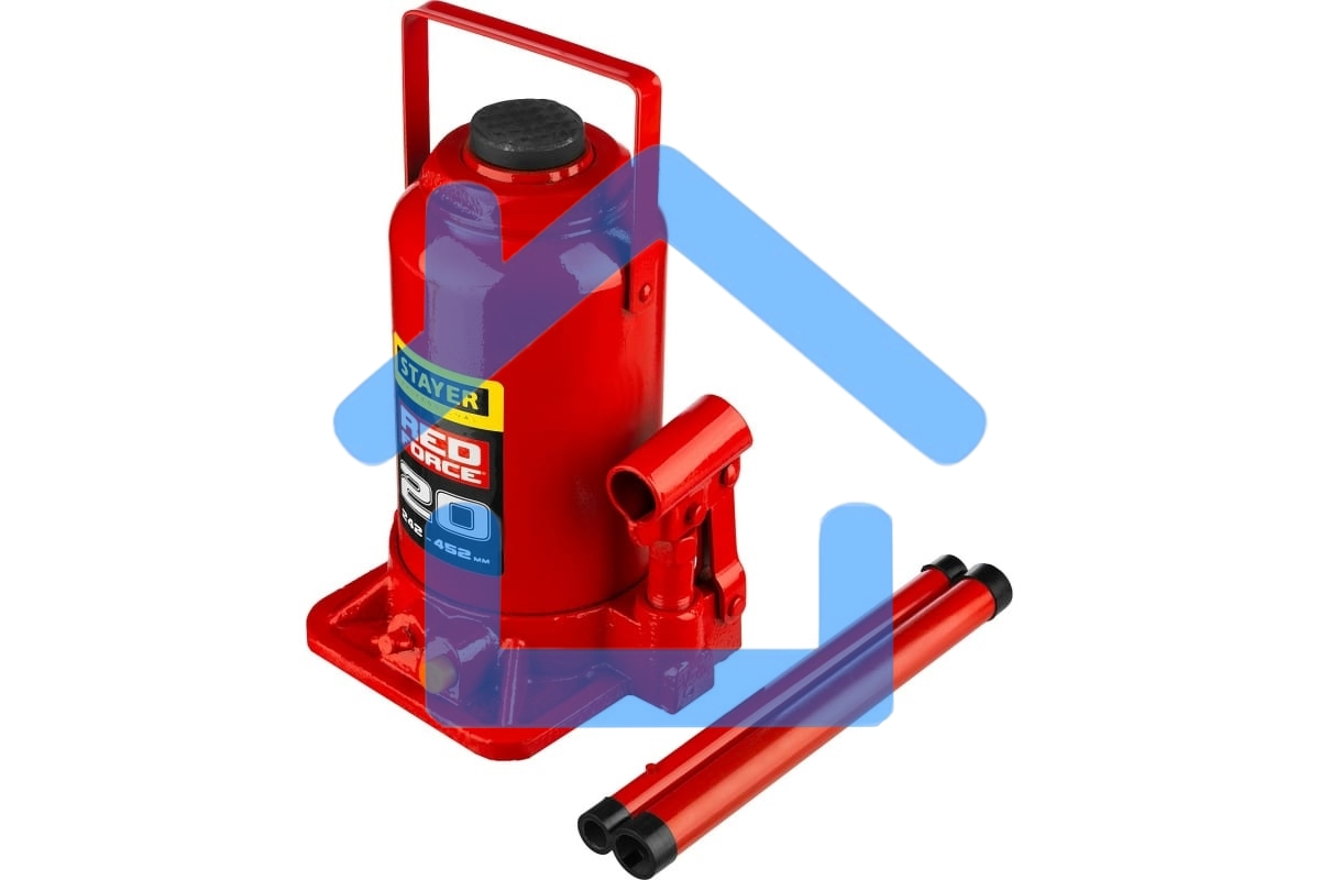 Домкрат STAYER 43160-20_z01 гидравлический бутылочный red force 20т 242-452мм