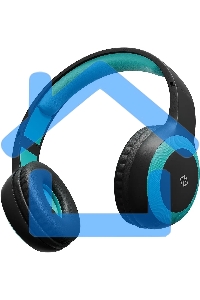 Гарнитура накладные Digma BT-15 черный/голубой беспроводные bluetooth оголовье