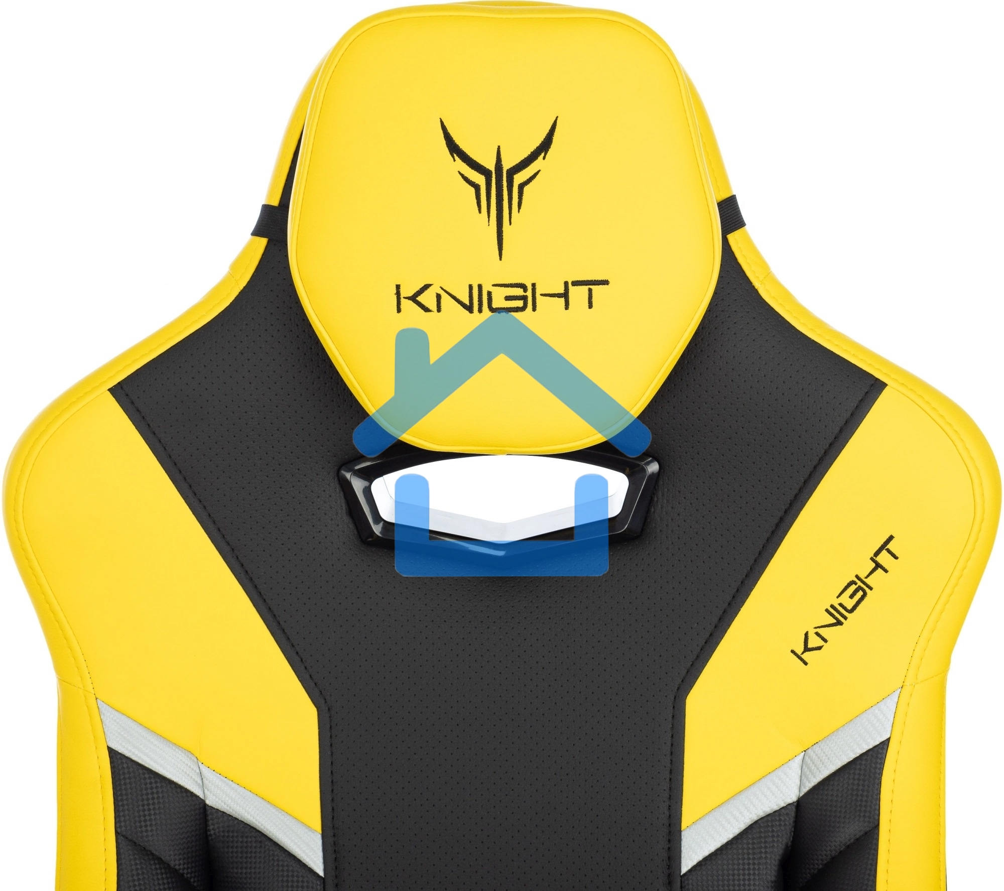 Кресло игровое Knight Thunder 5X черный/желтый эко.кожа крестов. металл