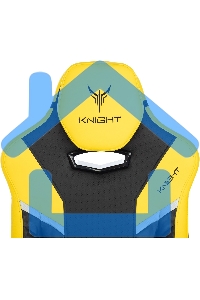 Кресло игровое Knight Thunder 5X черный/желтый эко.кожа крестов. металл