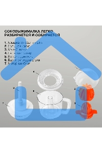 Соковыжималка цитрусовая Starwind SJ 1241 30Вт рез.сок.:1200мл. белый/прозрачный