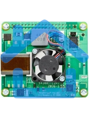 Плата Power Over Ethernet (POE) Raspberry Pi PoE HAT for Raspberry Pi 3B+ и 4B, SC0468, для питания Raspberry Pi через Ethernet кабель. Вентилятор в комплекте. (RPI3-MODBP-POE)(RASP3328)(221-1857) (492820)