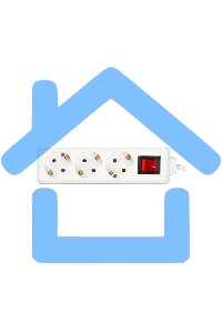 Сетевой удлинитель IEK У03К, выкл. 3 места, 2 Р + P Е / 5 метров, 3х1мм2, 16А/250, белый