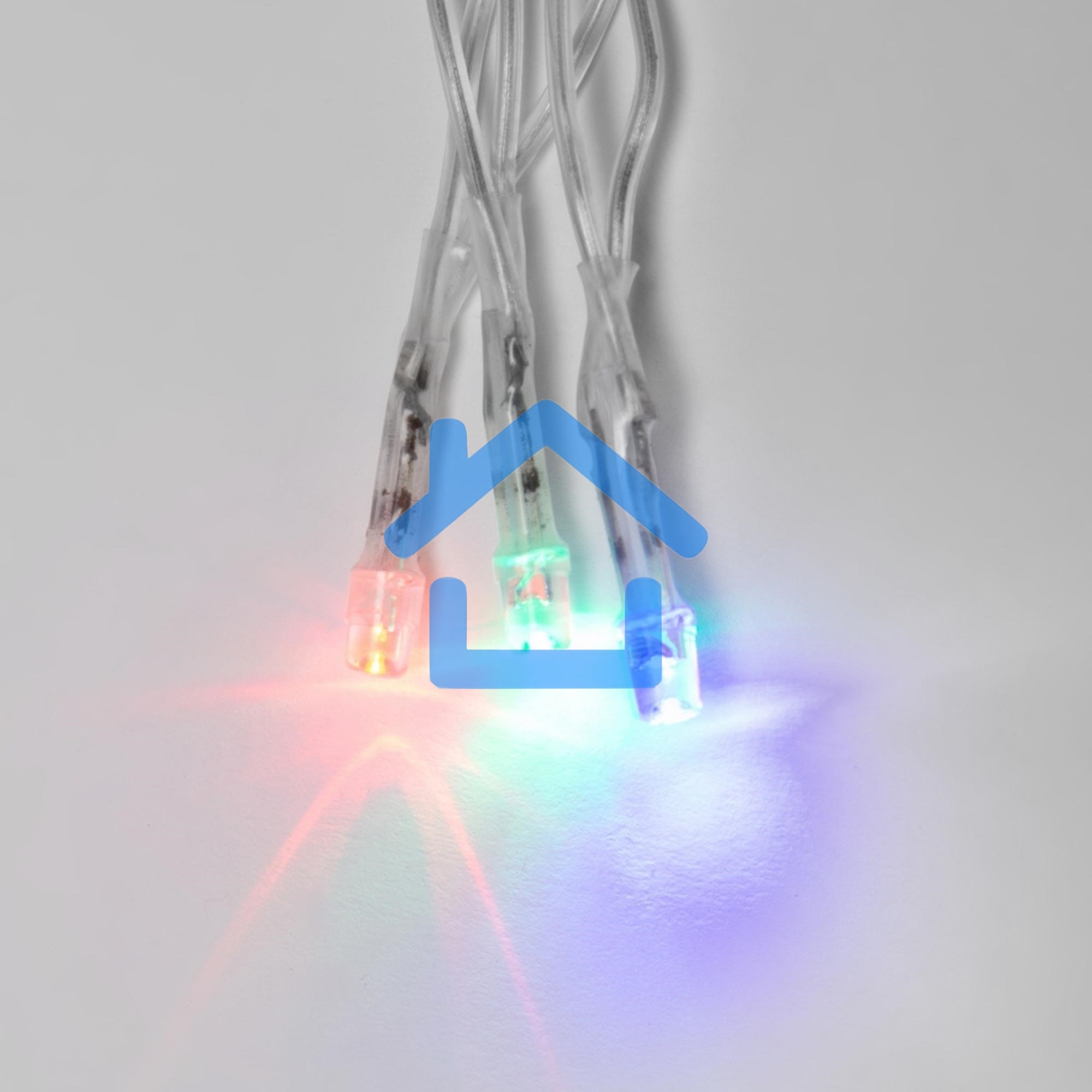 Бахрома светодиодная с эффектом мерцания 2м Соединяемая 100 светодиодов Разноцветный свет Провод прозрачный ULD-B2007-100/TTK MULTI IP44