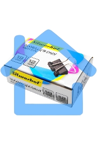 Зажимы Silwerhof 510014 сталь 19мм черный (упаковка: 12шт) картонная коробка