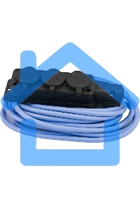 Удлинитель морозостойкий Gembird PC-3GF-R-10(IP) черный/синий, 10 м, 3 розетки, 3500 Вт