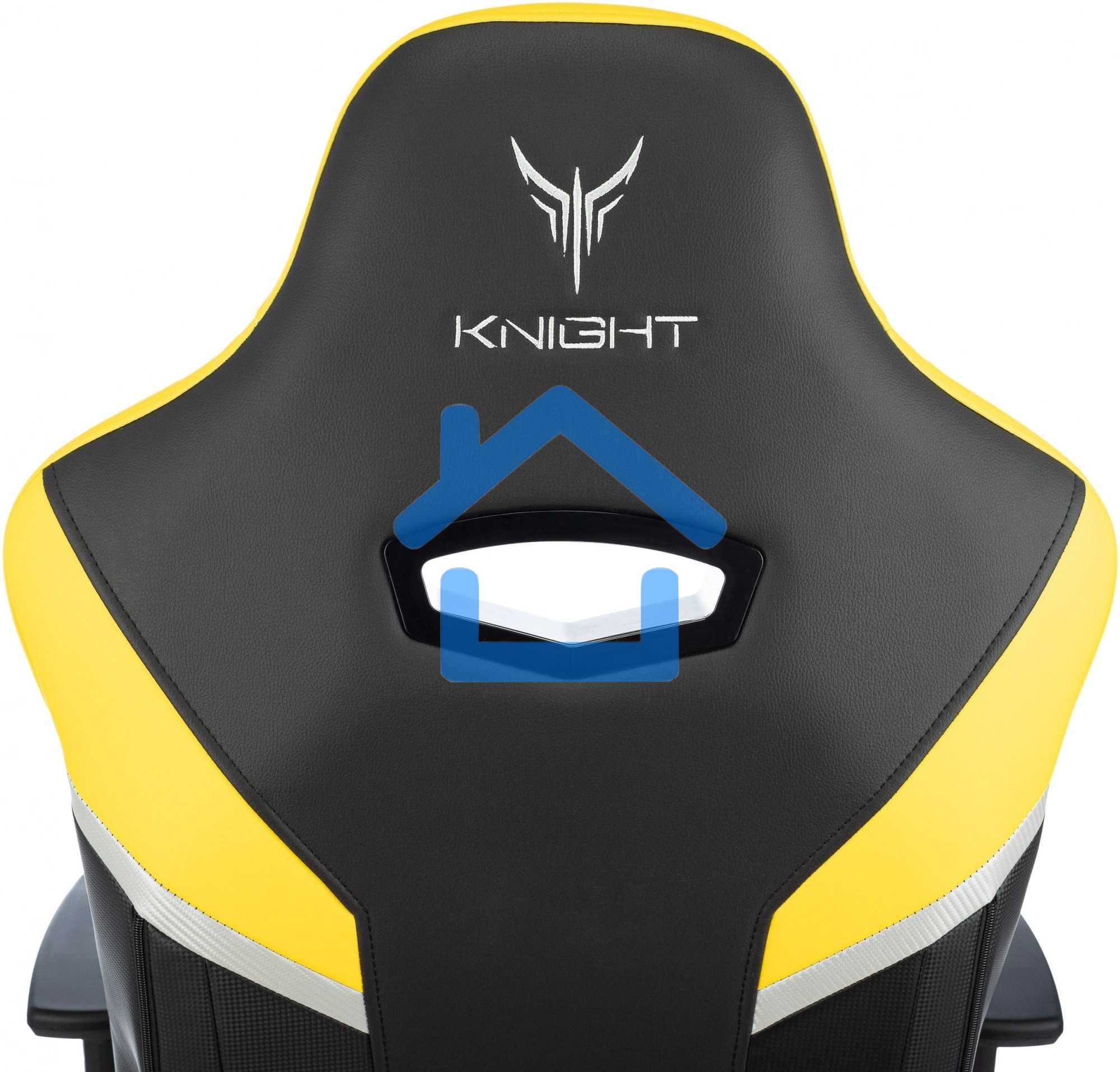 Кресло игровое Knight Thunder 5X черный/желтый эко.кожа крестов. металл