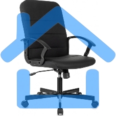 Кресло офисное Бюрократ Triest черный, эко.кожа, крестов. металл черный