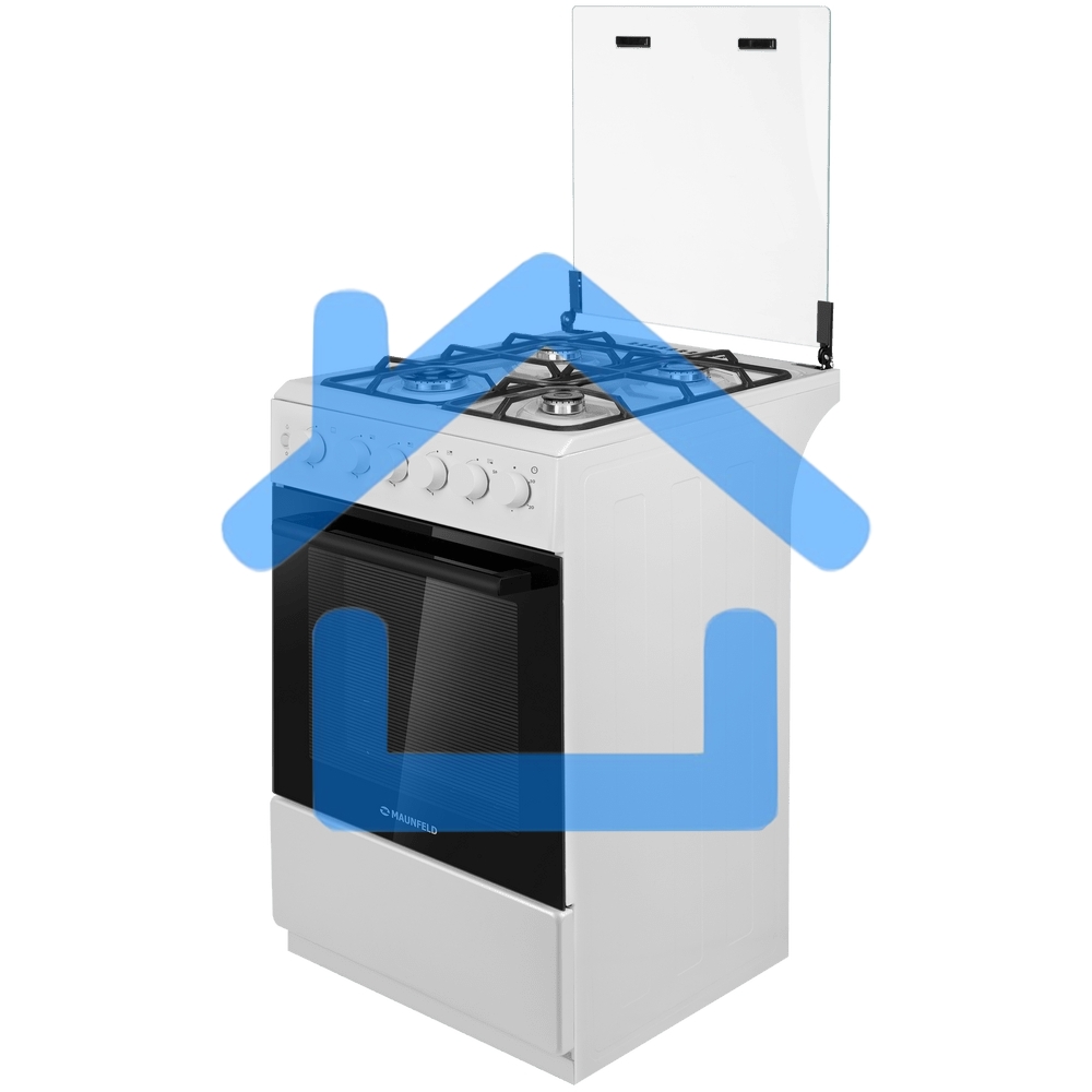 Плита газовая Maunfeld MGC50GCW08D белый, конфорок 4 шт, духовка 59 л, 50 см x 89 см x 65 см