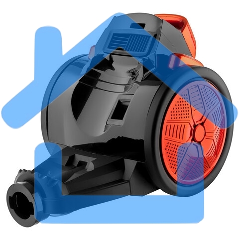 Пылесос BRAYER BR4201 черный/оранжевый, 400/2200 Вт, уборка сухая, пылесборник контейнер 3 л