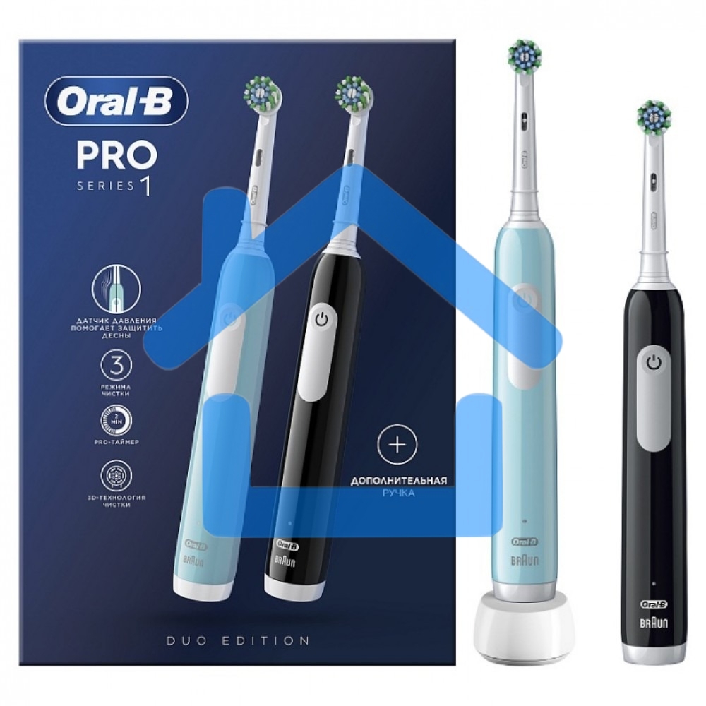 Набор электрических зубных щеток Oral-B Pro Series 1 бирюзовый/черный