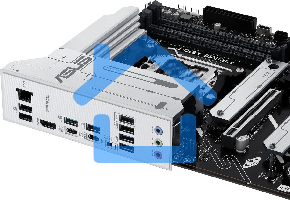 Материнская плата ASUS PRIME X870-P, AM5, AMD X870, 4xDDR5, 2xSATA, 4xM.2, 1xPCIe 5.0 x16, 2xPCIe 4.0 x1, 1xHDMI, 2xUSB-C, 1x 2.5Gb LAN, 4xUSB-A 3.2 Gen 1, 1xUSB-A 3.2 Gen 2, 4xUSB-A 2.0, 3x3.5 мм, 7.1, ATX