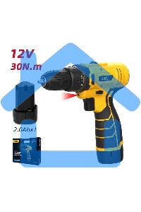 Дрель-шуруповерт Deli DL-DZ12-5A2, Аккумуляторная, 12В, 1 АКБ, Кейс