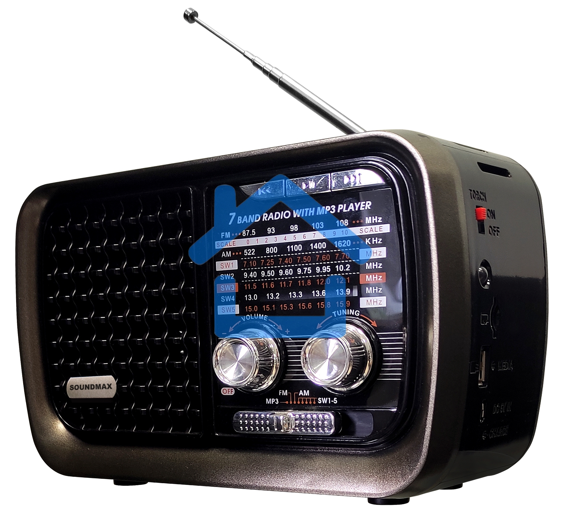 Радиоприемник SOUNDMAX SM-RD2124UB(черный с серым)