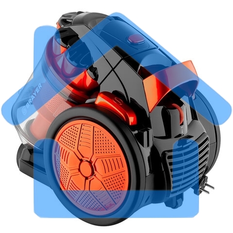 Пылесос BRAYER BR4201 черный/оранжевый, 400/2200 Вт, уборка сухая, пылесборник контейнер 3 л