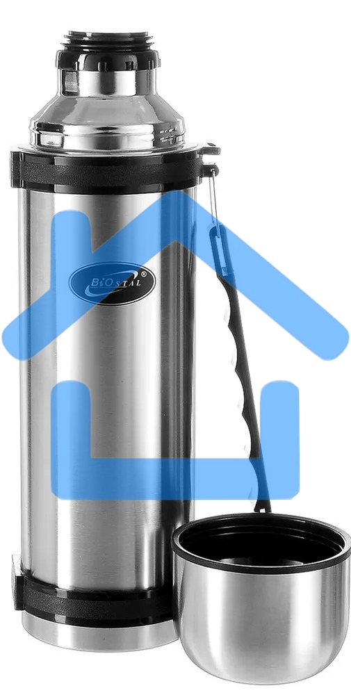 Термос BIOSTAL NG-1800-1 1.8л, универс, нерж., ручка, рем. для переноски, крышка-чашка и доп. пласт. чашка (в уп. 12 шт)