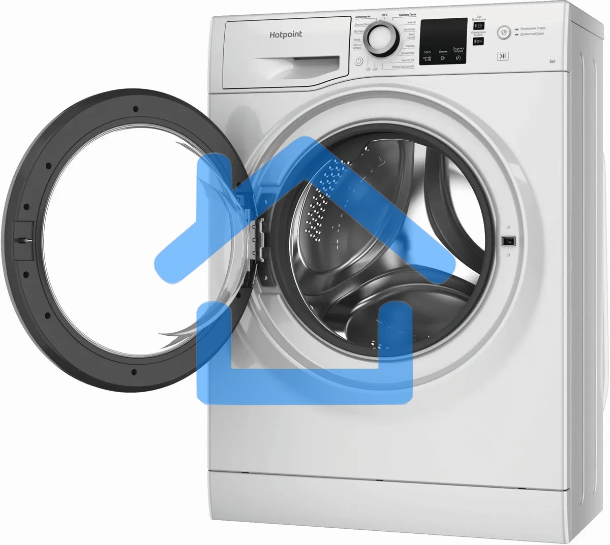 Стиральная машина Hotpoint NUS 5015 S RU белый, загр.фронтальная, макс.: 5 кг, 1000 об/мин, класс: А