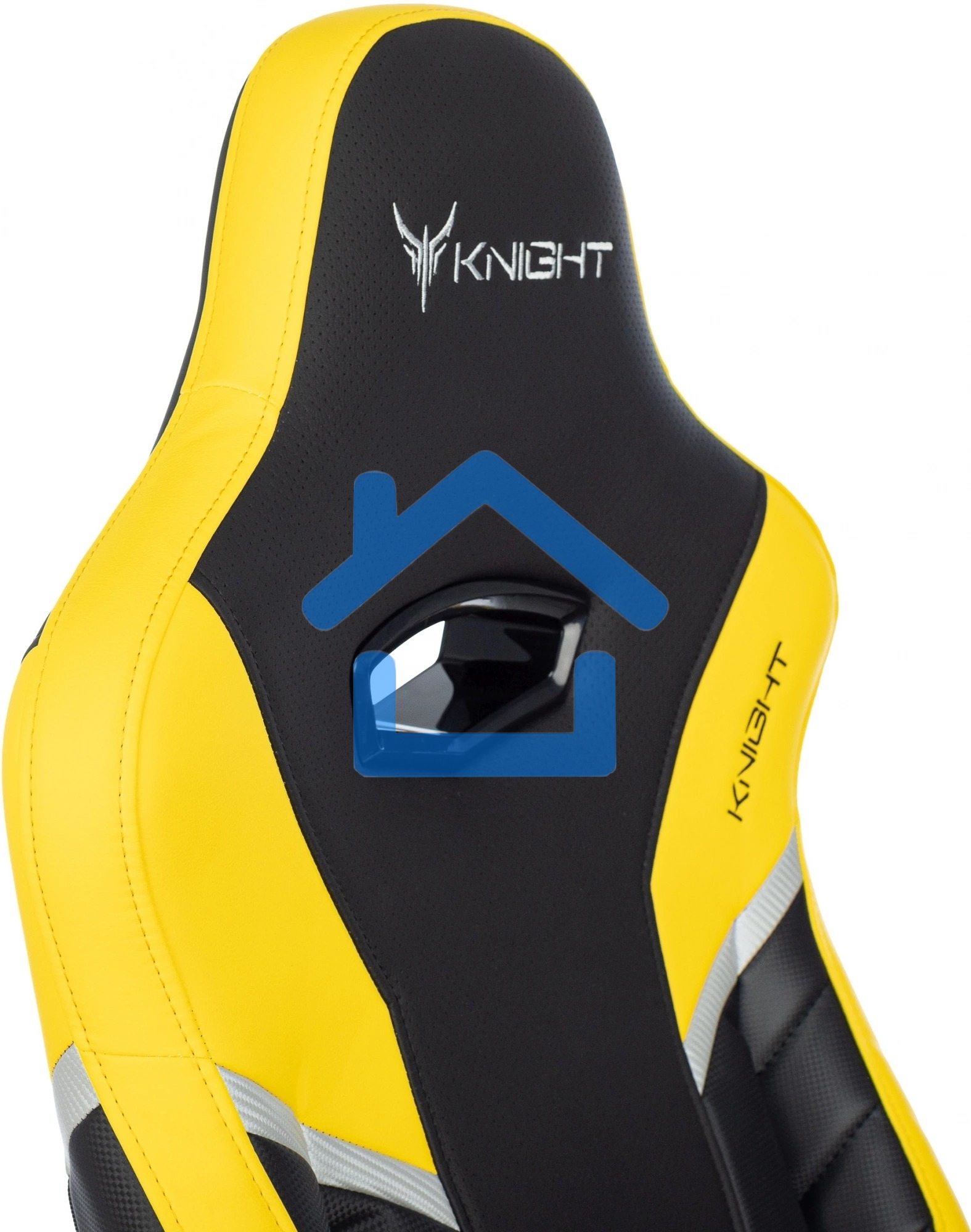 Кресло игровое Knight Thunder 5X черный/желтый эко.кожа крестов. металл