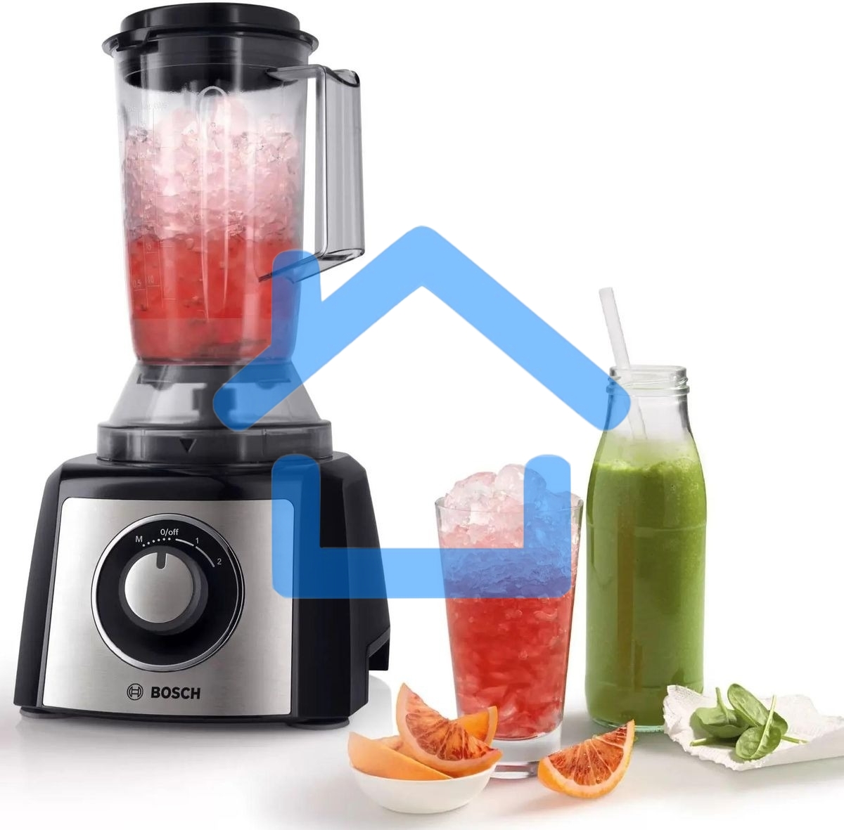 Кухонный комбайн Bosch MCM3501M 800 Вт, Скорости: 2, Блендер 1 л, Чаша 2.3 л, черный/серебристый