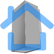 Вытяжка пристенная островная Maunfeld Bath Plus 402 нержавеющая сталь, 40 см, 1150 куб. м/ч, 52 дБ