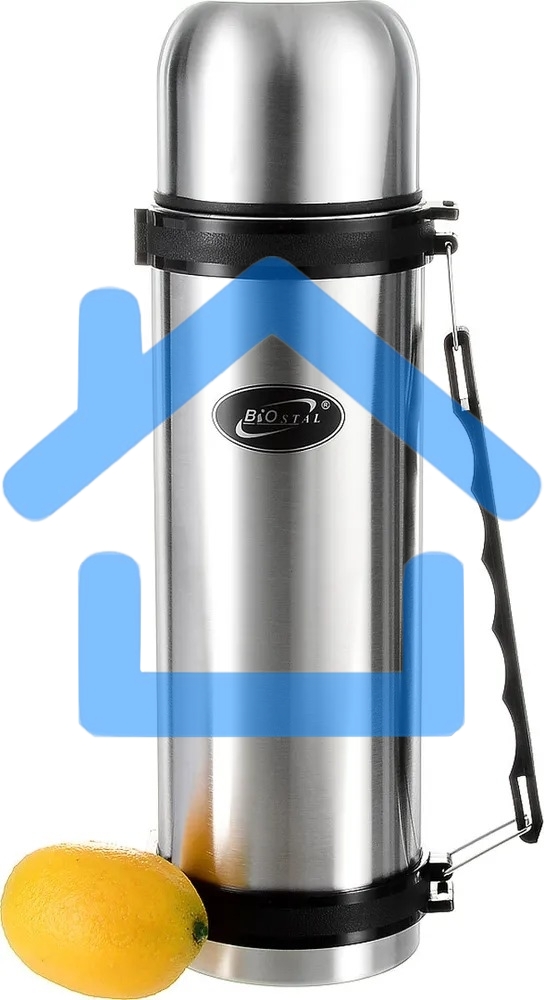 Термос BIOSTAL NG-1800-1 1.8л, универс, нерж., ручка, рем. для переноски, крышка-чашка и доп. пласт. чашка (в уп. 12 шт)