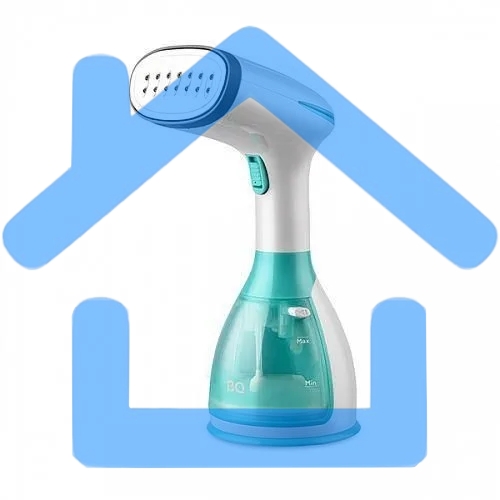 Ручной отпариватель BQ SG1005H White-Turquoise, Мощность 1500 Ватт, Резервуар для воды 280 мл, Для всех типов ткани, Быстрый нагрев, Вертикальное и горизонтальное отпаривание, Постоянный пар до 25 г/мин, Подошва из нержавеющей стали, Съемный резервуар для