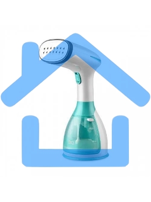 Ручной отпариватель BQ SG1005H White-Turquoise, Мощность 1500 Ватт, Резервуар для воды 280 мл, Для всех типов ткани, Быстрый нагрев, Вертикальное и горизонтальное отпаривание, Постоянный пар до 25 г/мин, Подошва из нержавеющей стали, Съемный резервуар для