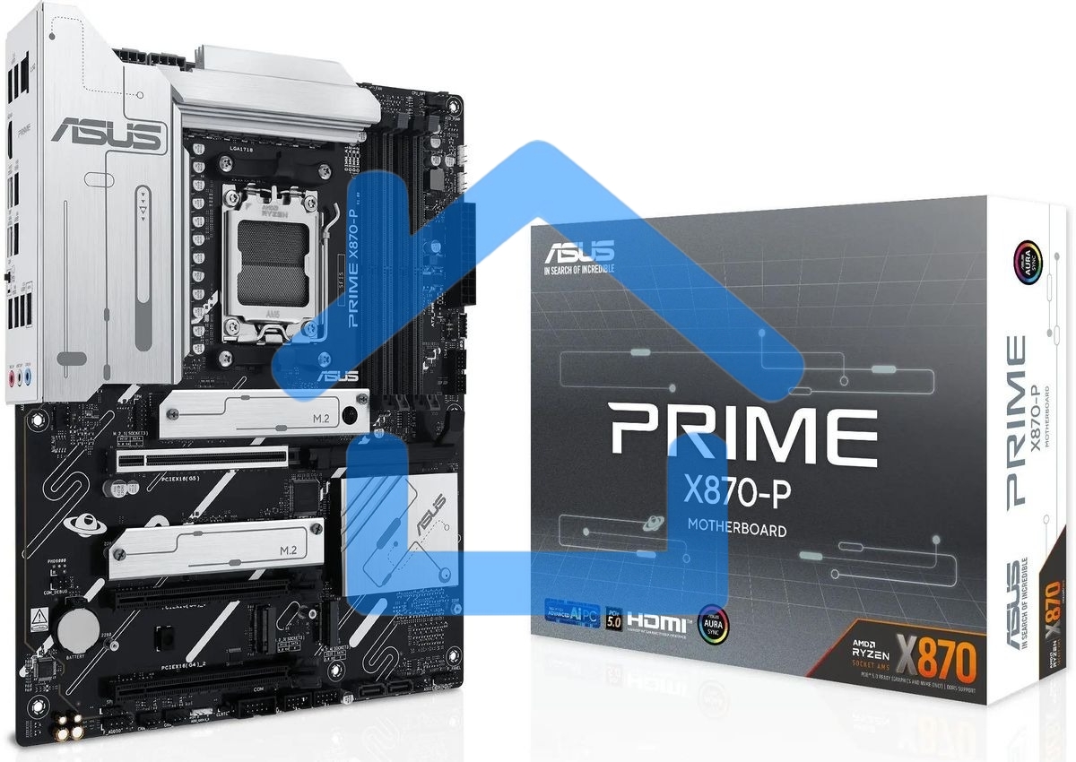 Материнская плата ASUS PRIME X870-P, AM5, AMD X870, 4xDDR5, 2xSATA, 4xM.2, 1xPCIe 5.0 x16, 2xPCIe 4.0 x1, 1xHDMI, 2xUSB-C, 1x 2.5Gb LAN, 4xUSB-A 3.2 Gen 1, 1xUSB-A 3.2 Gen 2, 4xUSB-A 2.0, 3x3.5 мм, 7.1, ATX