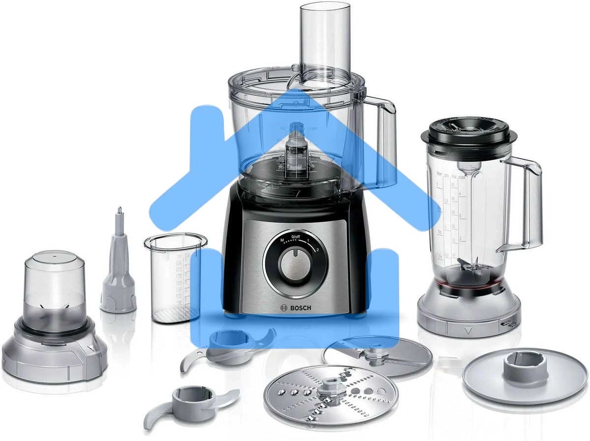 Кухонный комбайн Bosch MCM3501M 800 Вт, Скорости: 2, Блендер 1 л, Чаша 2.3 л, черный/серебристый