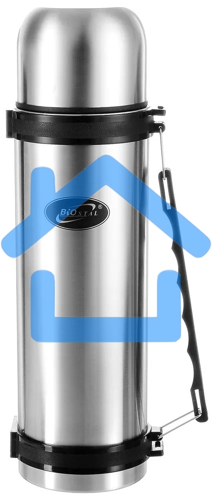 Термос BIOSTAL NG-1800-1 1.8л, универс, нерж., ручка, рем. для переноски, крышка-чашка и доп. пласт. чашка (в уп. 12 шт)