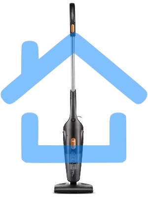 Пылесос вертикальный Deerma DX115C черный, питание от сети, 600 Вт, уборка сухая, пылесборник 1.2 л