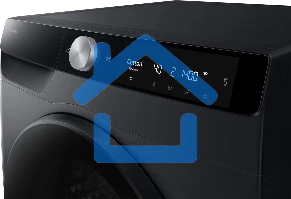 Стирально-сушильная машина Samsung WD11DG6B85BBLP черный, загрузка фронтальная 11 кг, 1400 об/мин, класс: A