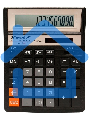 Калькулятор настольный Silwerhof SH-888X-12 черный 12-разр.