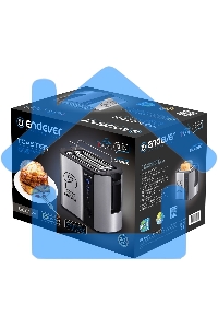 Тостер электрический ENDEVER Skyline ST-127, мощность 800 Вт, стальной/черный, 6 реж. поджаривания, 2 отсека для тостов, 4 шт/уп