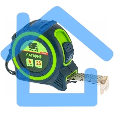 Рулетка СИБРТЕХ Сапфир, двухкомпонентный корпус, 5 м х 25 мм 32582