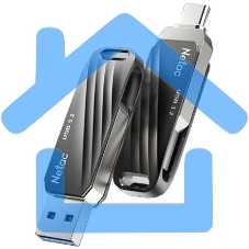 Флешка USB Netac US11 128 Gb USB 3.0+TypeC Dual Flash