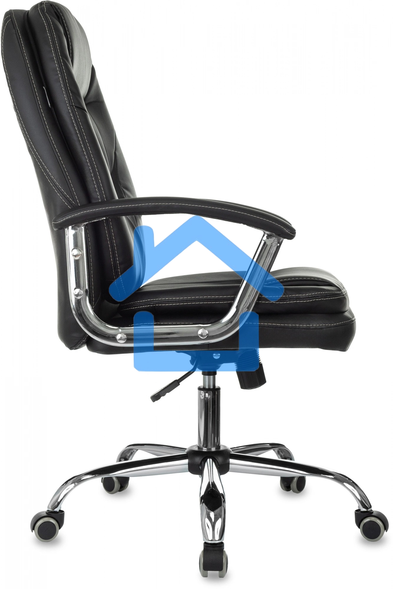 Кресло руководителя Бюрократ CH-868SL черный, эко.кожа, крестов. металл хром