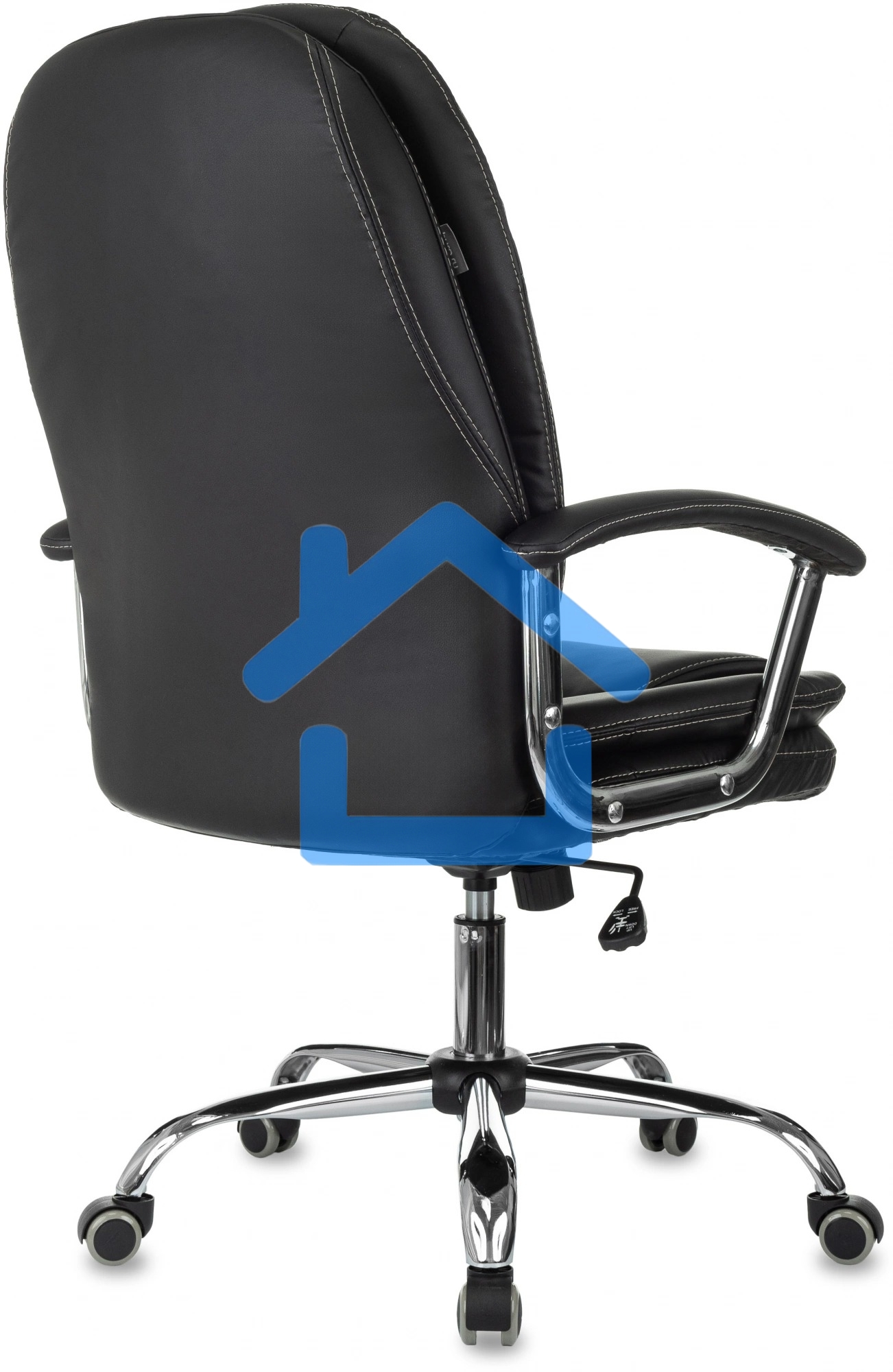 Кресло руководителя Бюрократ CH-868SL черный, эко.кожа, крестов. металл хром