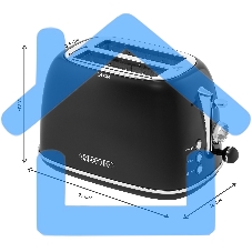 Тостер Galaxy Line GL 2920, магия черного, металл, 900 Вт, 6 степеней поджарки