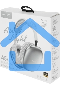 Наушники мониторные Hoco Air Triumph W35 серебристый беспроводные bluetooth оголовье