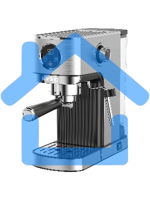 Кофеварка рожковая Korting KCM 1001 EX нержавеющая сталь, молотый, 1.2 л, 1350 Вт, 20 бар