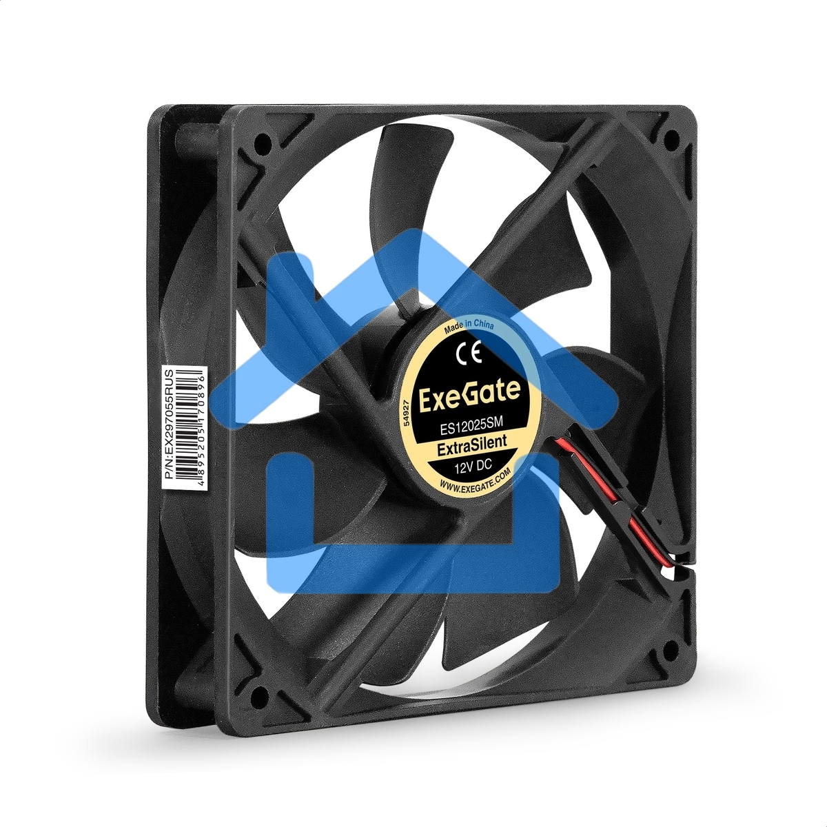 Вентилятор для корпуса ExeGate ExtraSilent ES12025SM черный, 120 мм, 1400 об/мин, 24 дБ, 2 pin