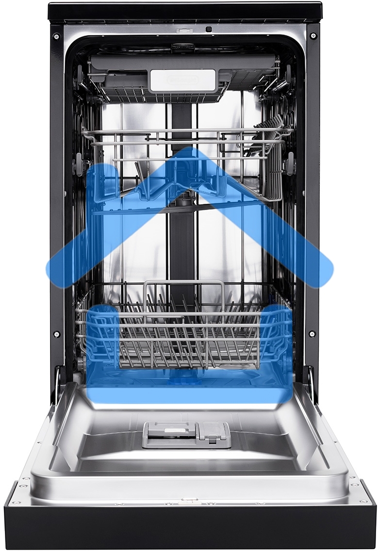 Посудомоечная машина DeLonghi DDWS09S Erea, черная, 44.8 см, 10 компл., 49 дБ, класс A++