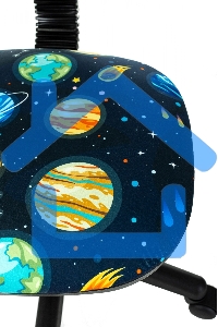 Кресло детское Бюрократ CH-204NX темно-синий, космонавт, крестов. пластик