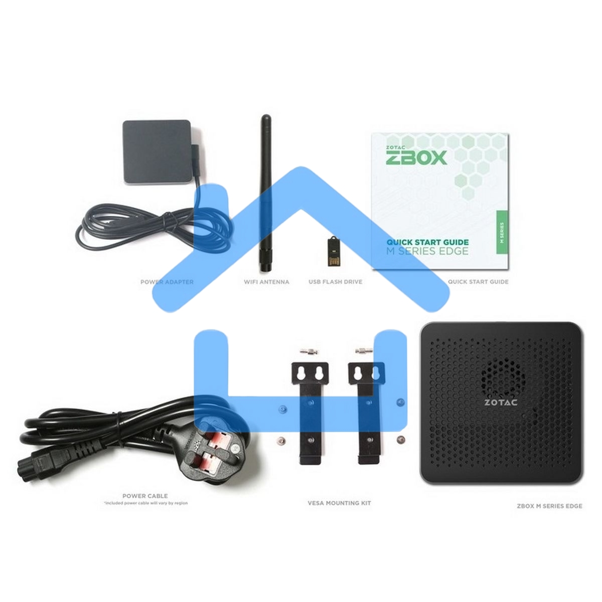 Мини ПК ZOTAC ZBOX MI668, Barebone, Intel i7-1360P, 2x DDR5-5200/4800 SODIMM, M.2 SSD SLOT, 2x GLAN, WIFI, BT, USBDRV, DP/HDMI, EU+UK PLUG 