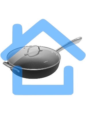 Глубокая сковорода Maunfeld HOWARD MDP30LCL15 из облегченного чугуна со стеклянной крышкой, 30 см